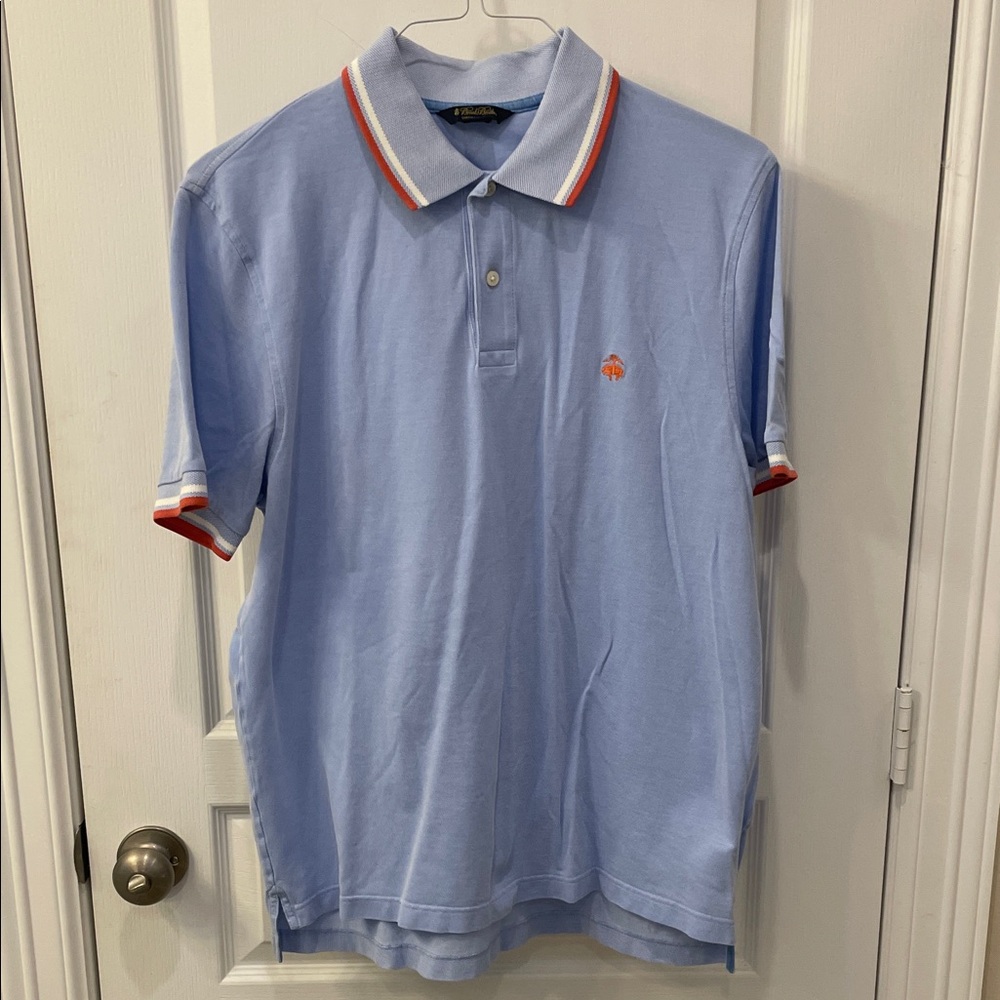 Brooks Brothers Blue Polo with Red and White Trim